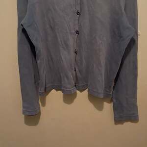 Esprit Basix 100% Cotton Long Sleeve Button-Up Cardigan in Slate Blue